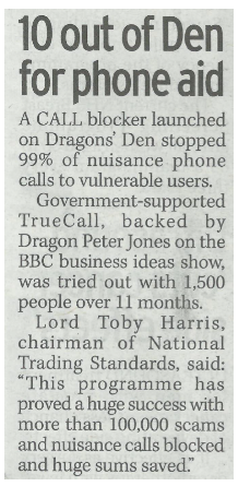 Daily Mirror news item